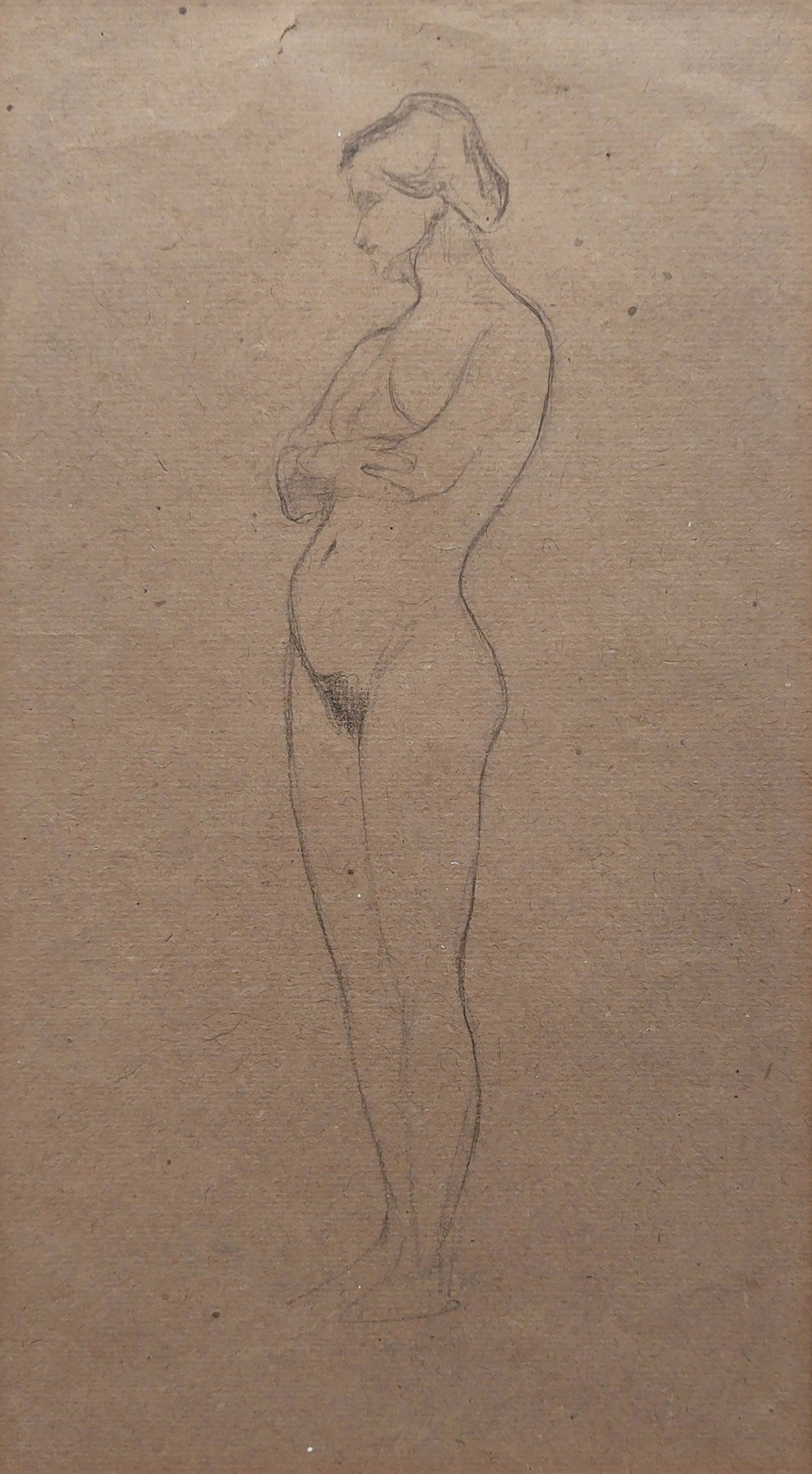 Luigi Bonazza (1877-1965) — Nudo in piedi con braccia conserte | Aste Dolomia