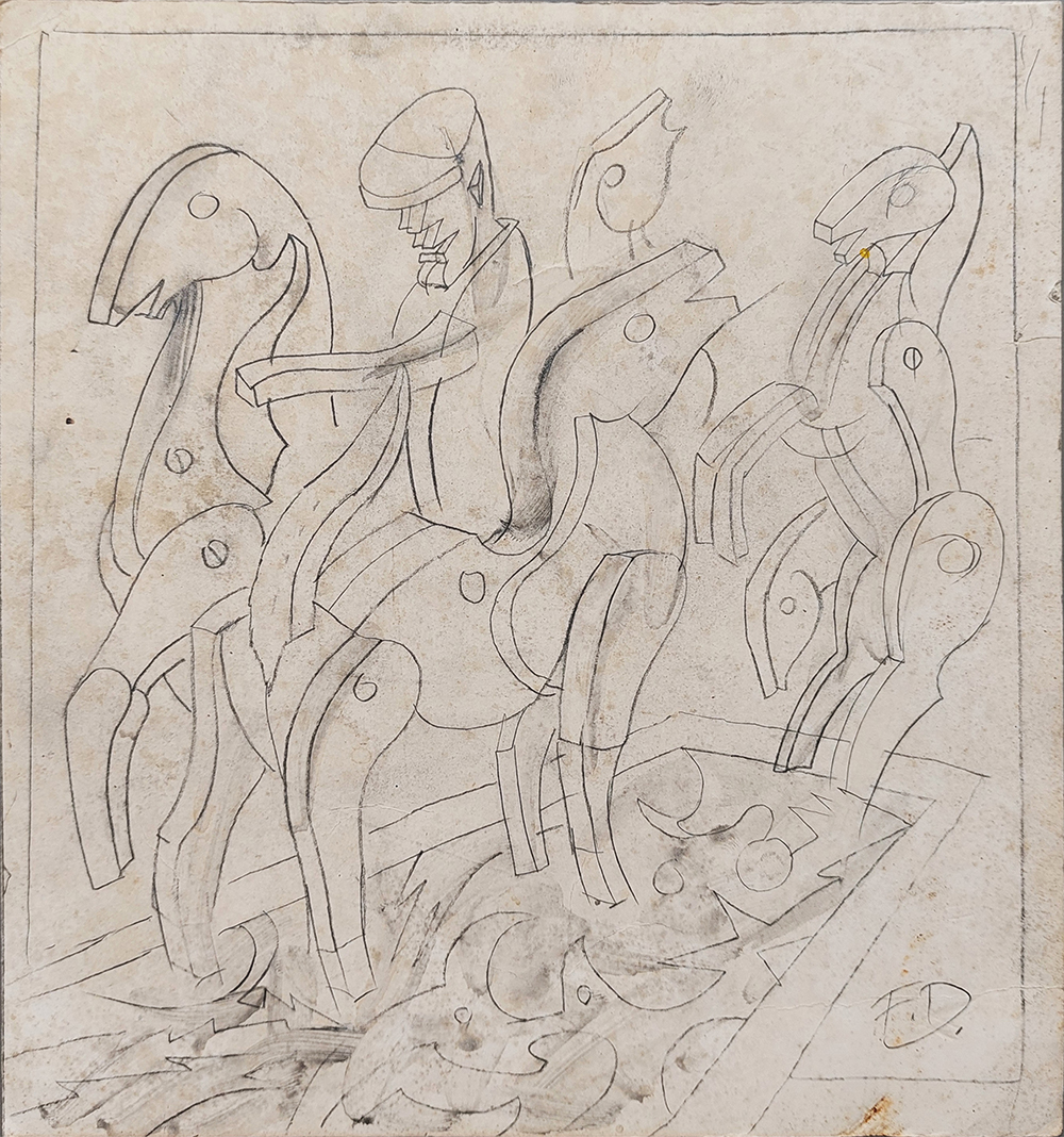 Fortunato Depero (1892-1960) — Cavaliere, quadro e cavalli meccanici | Aste Dolomia