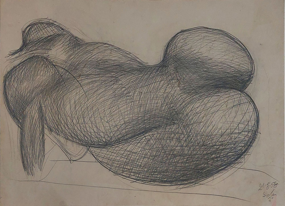 Riccardo Schweizer (1925-2004) — Nudo accovacciato | Aste Dolomia