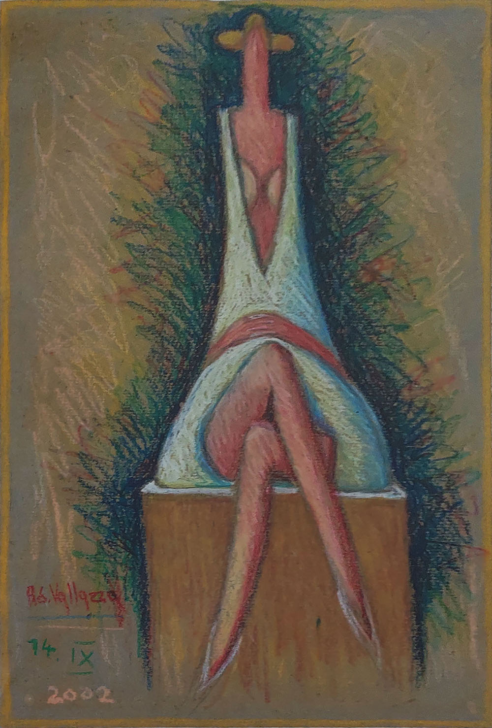 Adolf Vallazza (1924) — Ritratto femminile seduto | Aste Dolomia