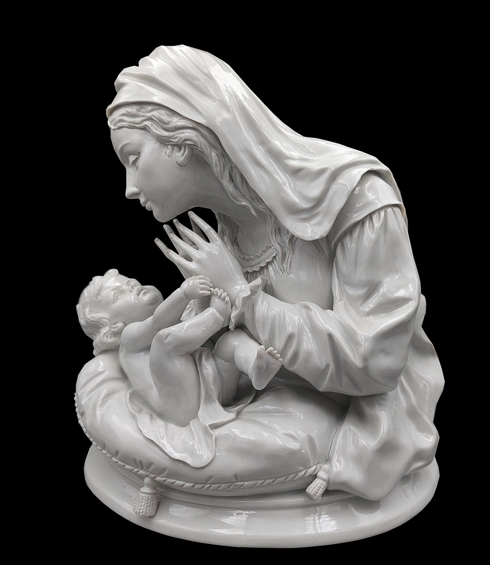 Fabbrica di Sitzendorf, inizi secolo XX — Madonna col Bambino | Aste Dolomia