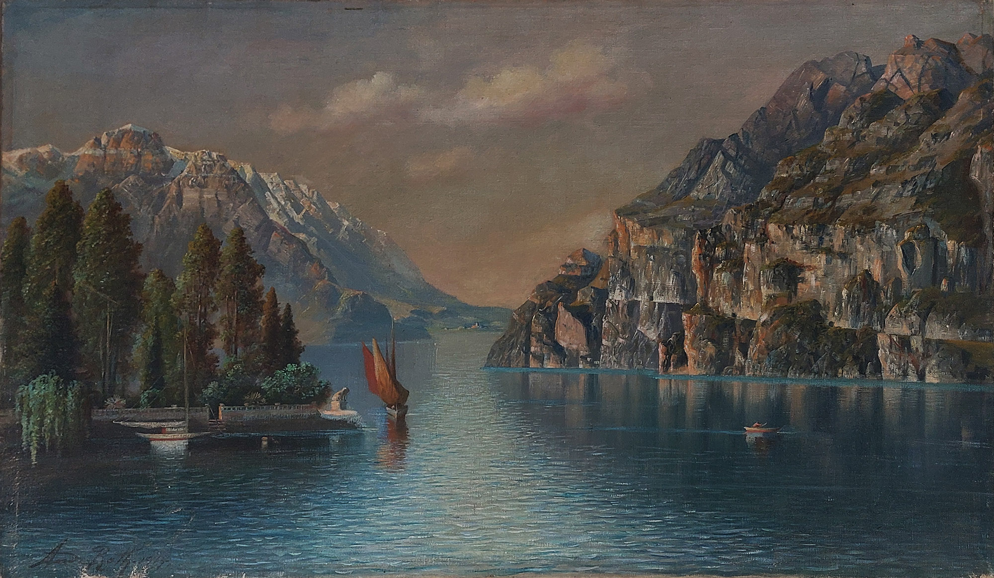 Andreas Roth (1872-1949) — Veduta del Lago da Riva del Garda | Aste Dolomia